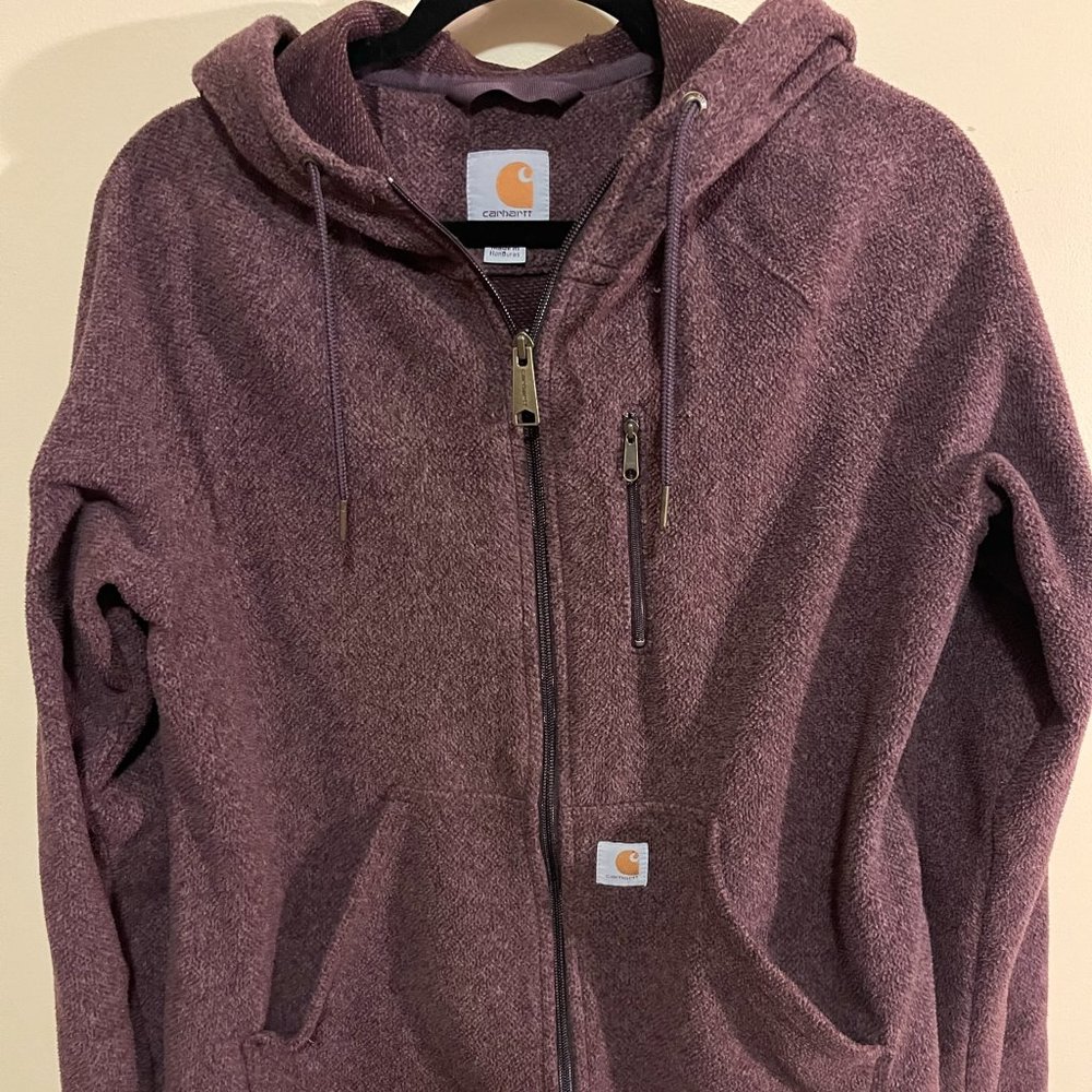Women's Carhartt Thick Fleece Purple Hooded Jacket Size M (8/10)